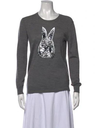Pre-owned Markus Lupfer Graphic Print Crew Neck Top In Grey