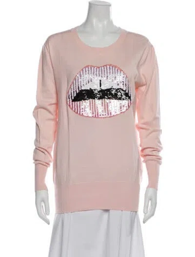 Pre-owned Markus Lupfer Graphic Print Crew Neck Top In Pink