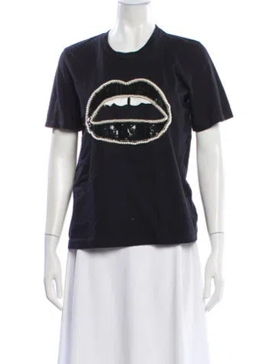 Pre-owned Markus Lupfer Graphic Print Crew Neck T-shirt In Black