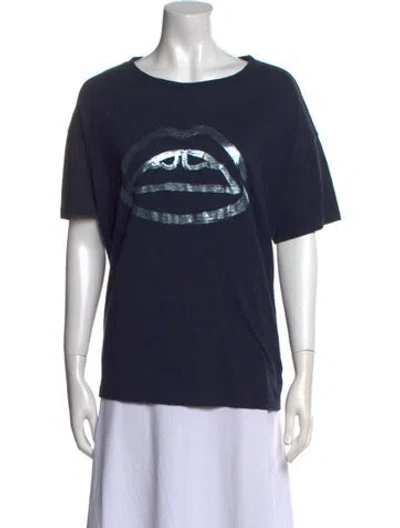 Pre-owned Markus Lupfer Graphic Print Crew Neck T-shirt In Blue