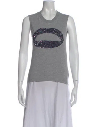 Pre-owned Markus Lupfer Graphic Print Crew Neck T-shirt In Gray