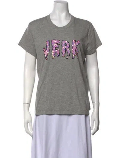 Pre-owned Markus Lupfer Graphic Print Crew Neck T-shirt In Grey