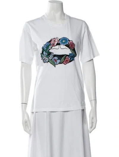 Pre-owned Markus Lupfer Graphic Print Crew Neck T-shirt In Metallic/white