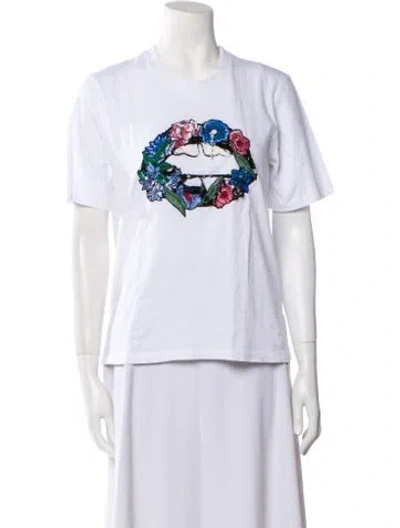 Pre-owned Markus Lupfer Graphic Print Crew Neck T-shirt In White