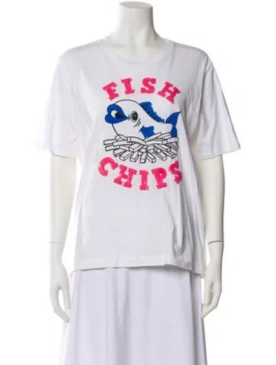 Pre-owned Markus Lupfer Graphic Print Crew Neck T-shirt In White