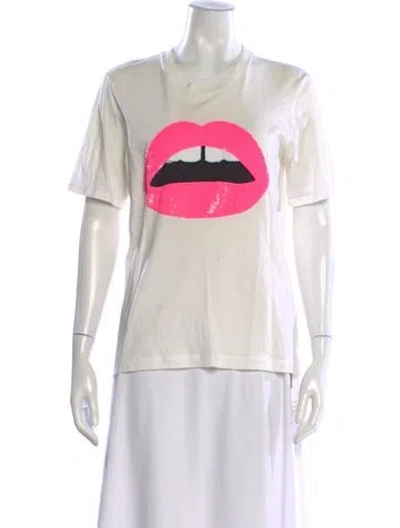 Pre-owned Markus Lupfer Graphic Print Crew Neck T-shirt In White