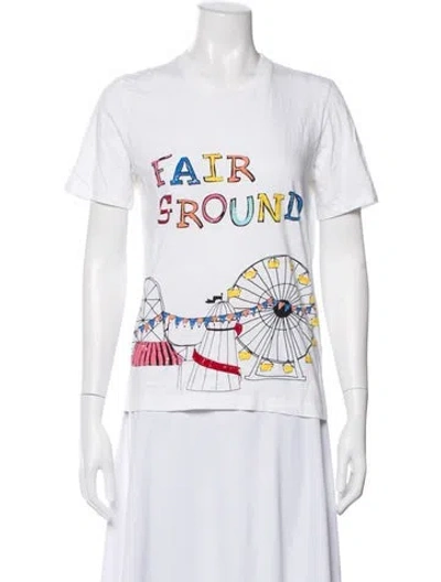 Pre-owned Markus Lupfer Graphic Print Crew Neck T-shirt In White