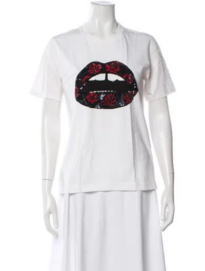 Pre-owned Markus Lupfer Graphic Print Crew Neck T-shirt In White