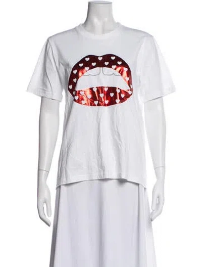 Pre-owned Markus Lupfer Graphic Print Crew Neck T-shirt In White