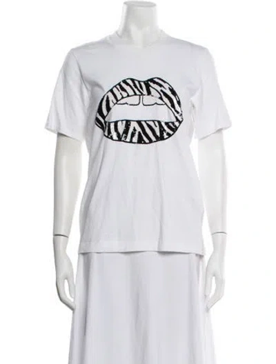 Pre-owned Markus Lupfer Graphic Print Crew Neck T-shirt In White
