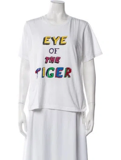 Pre-owned Markus Lupfer Graphic Print Crew Neck T-shirt In White