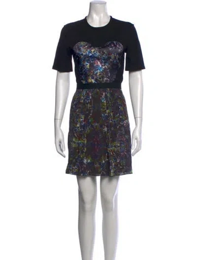 Pre-owned Markus Lupfer Graphic Print Mini Dress In Black