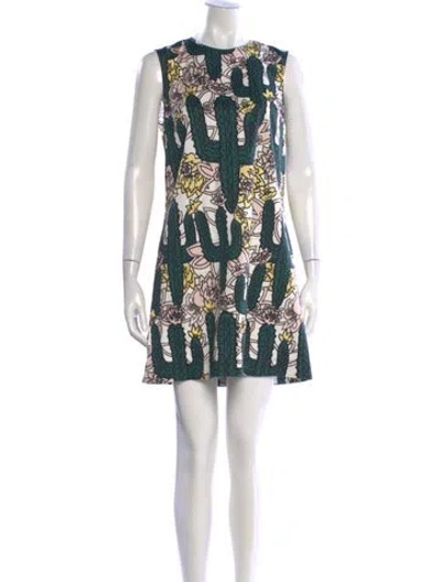 Pre-owned Markus Lupfer Graphic Print Mini Dress W/ Tags In White