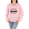 Markus Lupfer Ladies Sequin Lips Sweater In Pink In Pink