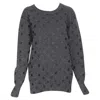 Markus Lupfer Marklupfer Cotton Blend Knitpolka Dot Printed Oversized Sweater In Gray