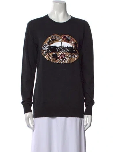 Pre-owned Markus Lupfer Merino Wool Crew Neck Sweater In Black