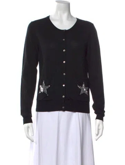 Pre-owned Markus Lupfer Merino Wool Crew Neck Sweater In Black