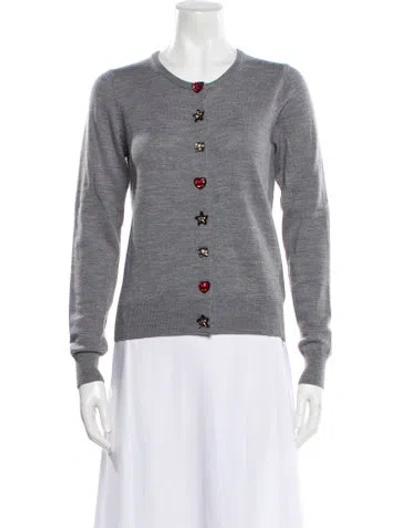 Pre-owned Markus Lupfer Merino Wool Crew Neck Sweater In Gray
