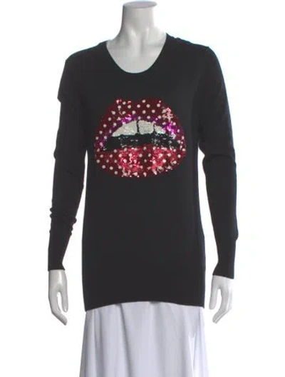 Pre-owned Markus Lupfer Merino Wool Graphic Print Sweater In Gray