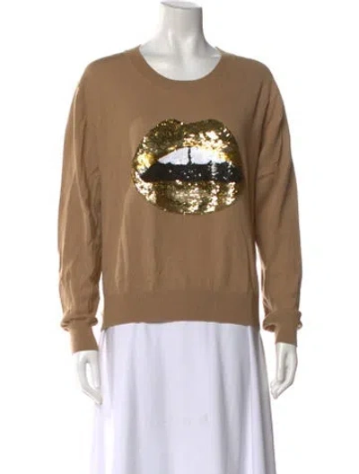 Pre-owned Markus Lupfer Merino Wool Graphic Print Sweater In Neutral
