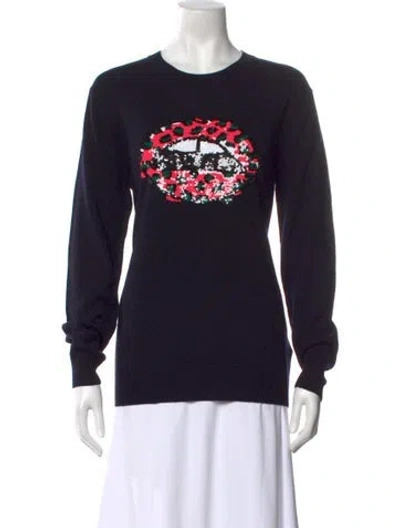 Pre-owned Markus Lupfer Merino Wool Graphic Print Sweater W/ Tags In Black
