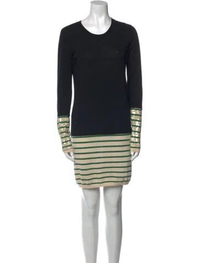 Pre-owned Markus Lupfer Merino Wool Mini Dress In Black