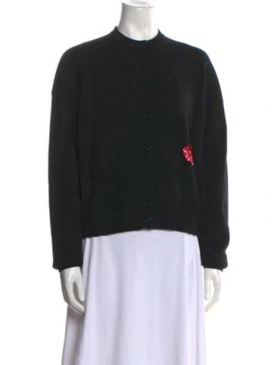 Pre-owned Markus Lupfer Merino Wool Mock Neck Sweater In Black