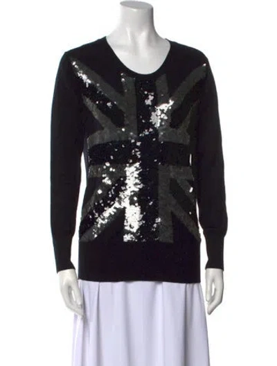 Pre-owned Markus Lupfer Merino Wool Printed Sweater In Black