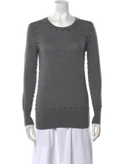 Pre-owned Markus Lupfer Merino Wool Scoop Neck Sweater In Gray