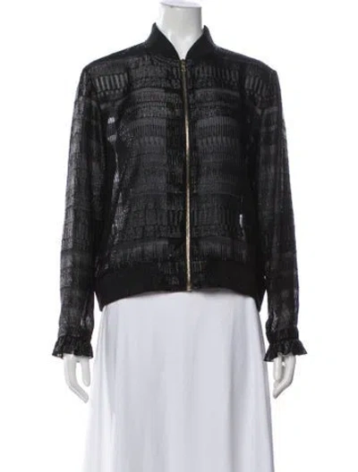 Pre-owned Markus Lupfer Patterned Bomber Jacket In Black
