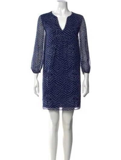 Pre-owned Markus Lupfer Polka Dot Print Mini Dress In Blue