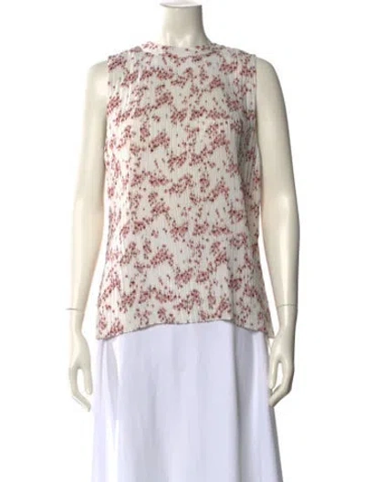 Pre-owned Markus Lupfer Printed Bateau Neckline Blouse In Multi