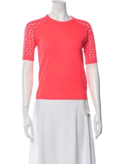 Pre-owned Markus Lupfer Printed Crew Neck Top In Pink