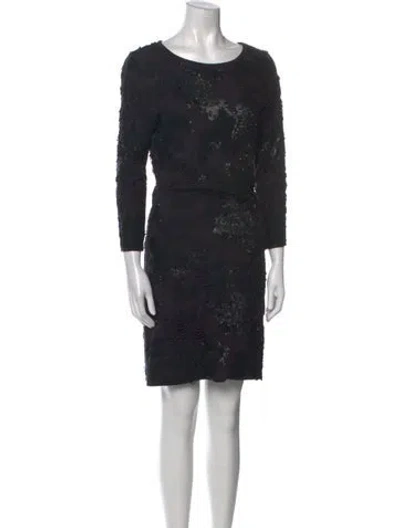 Pre-owned Markus Lupfer Printed Knee-length Dress In Black