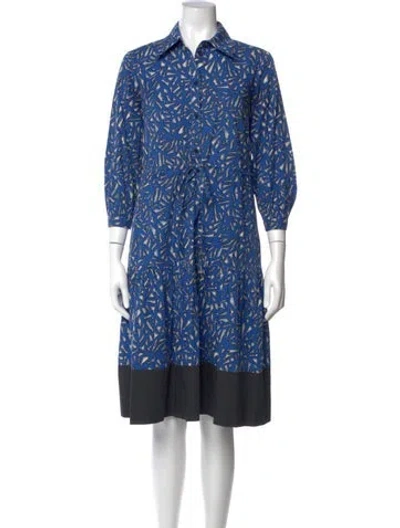 Pre-owned Markus Lupfer Printed Knee-length Dress In Blue