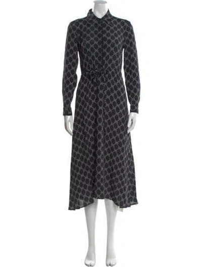 Pre-owned Markus Lupfer Printed Long Dress In Black