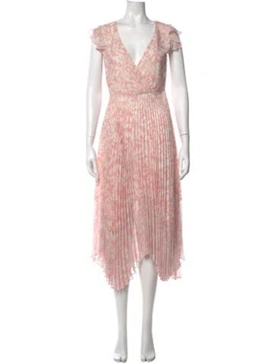 Pre-owned Markus Lupfer Printed Long Dress In Pink
