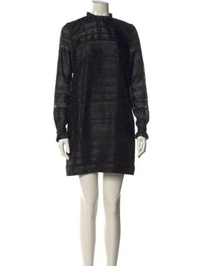 Pre-owned Markus Lupfer Printed Mini Dress In Black