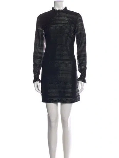 Pre-owned Markus Lupfer Printed Mini Dress In Black