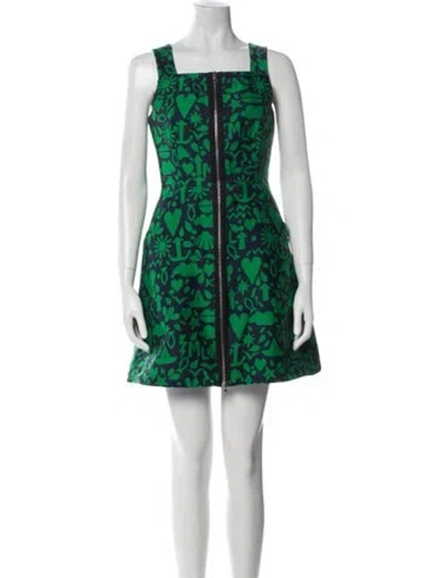 Pre-owned Markus Lupfer Printed Mini Dress In Blue