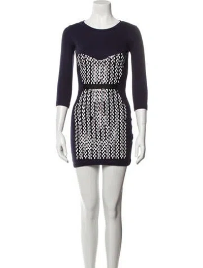 Pre-owned Markus Lupfer Printed Mini Dress In Blue