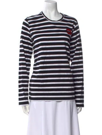 Pre-owned Markus Lupfer Striped Crew Neck Top In Blue