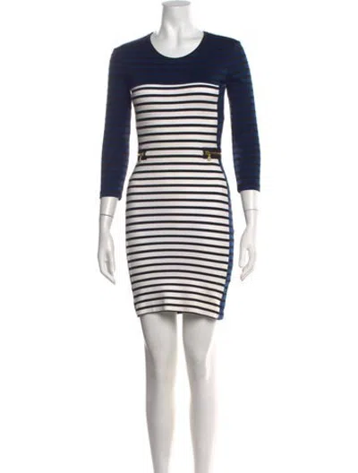 Pre-owned Markus Lupfer Striped Mini Dress In Neutrals