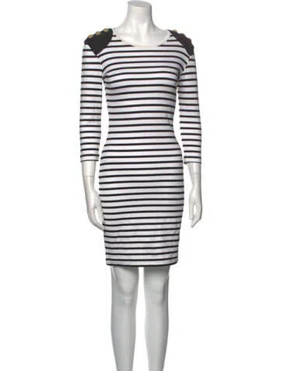 Pre-owned Markus Lupfer Striped Mini Dress In White