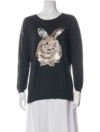 Pre-owned Markus Lupfer Wool Graphic Print Sweater In Green