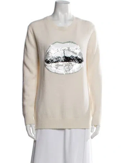Pre-owned Markus Lupfer Wool Graphic Print Sweater In Neutral