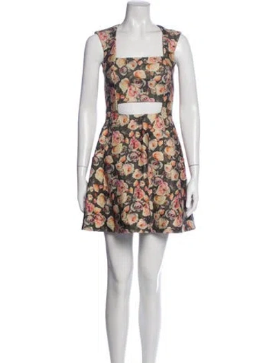 Pre-owned Markus Lupfer Wool Mini Dress In Neutrals
