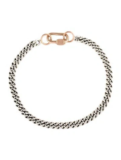 Pre-owned Marla Aaron 10k Micro Babylock W/ Heavy Curb Chain Bracelet, 7.25" In Multi