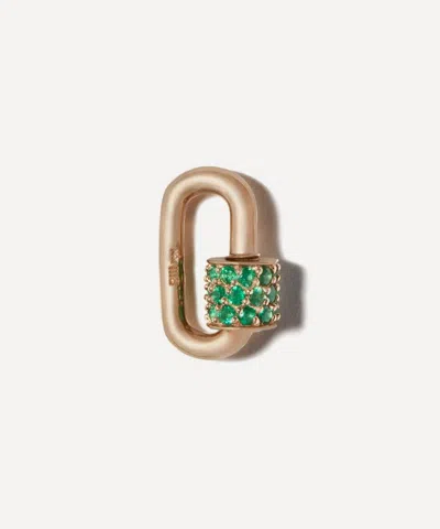 Marla Aaron 14ct Gold Stoned Chubby Babylock Carabiner Clasp
