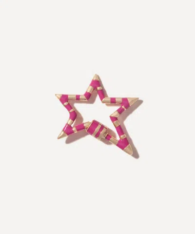 Marla Aaron 14ct Gold Striped Starlock Clasp